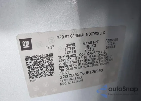 2018 Chevrolet Malibu Lt из США, поврежденный, VIN 1G1ZD5ST6JF126953